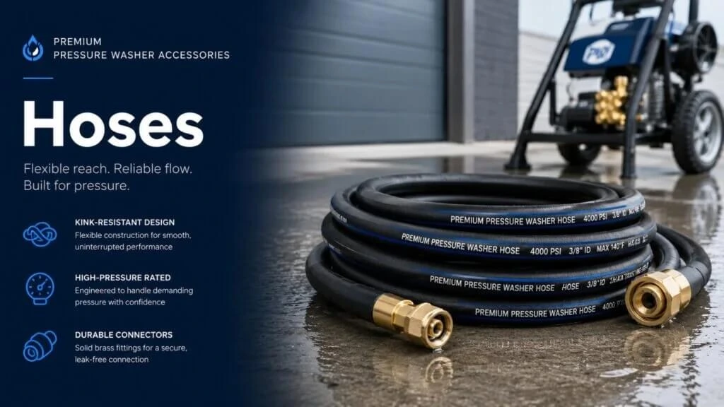 Premium kink-resistant 4000 PSI best pressure washer hose with solid brass connectors