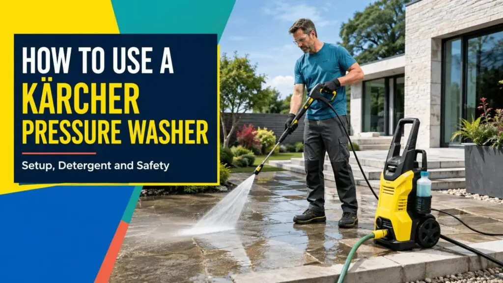 How to use a Kärcher pressure washer setup detergent and safety guide header