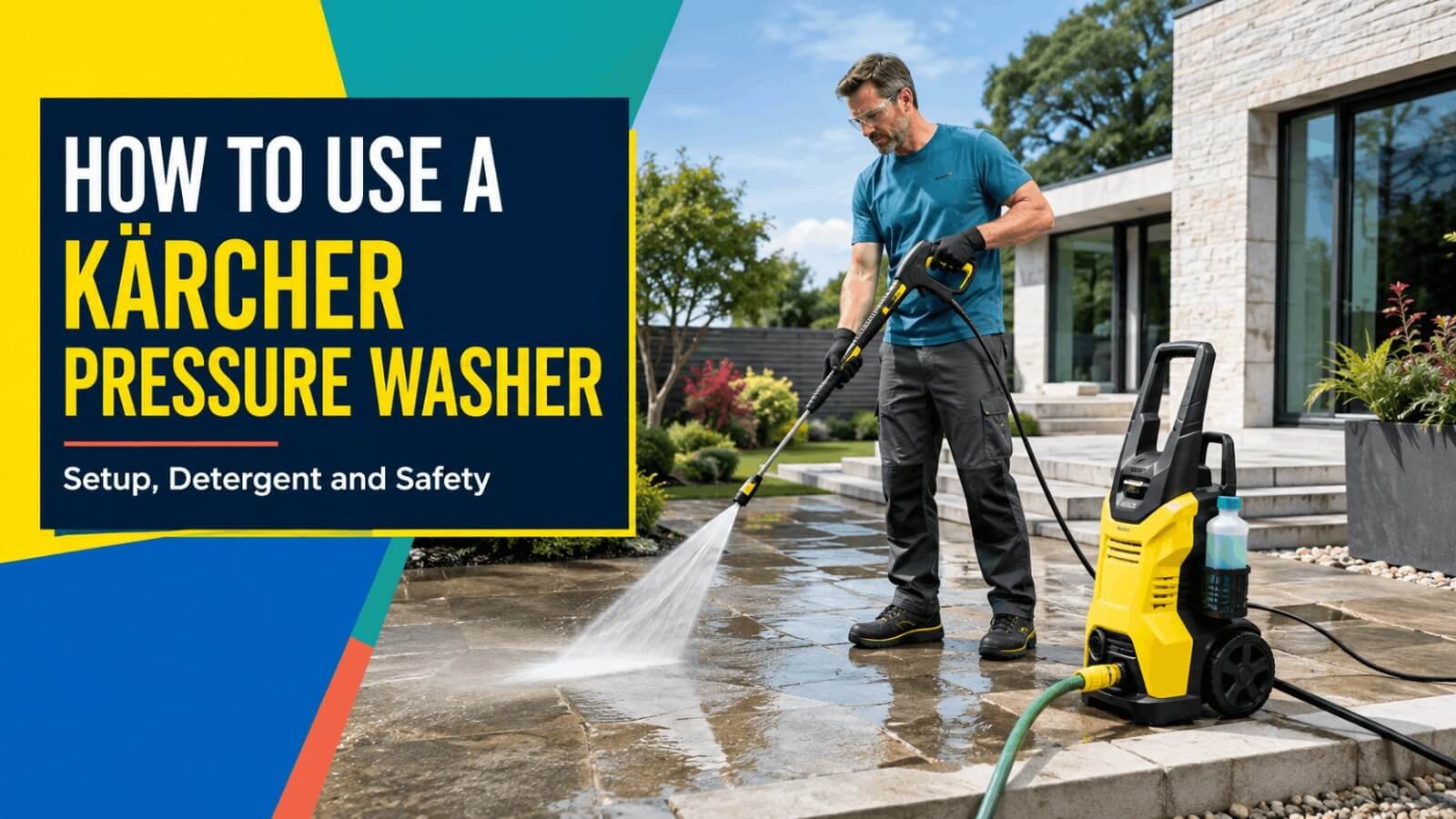 How to use a Kärcher pressure washer setup detergent and safety guide header