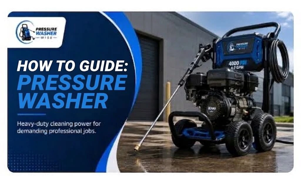 Pressure washer how to guide banner image showing professional setup