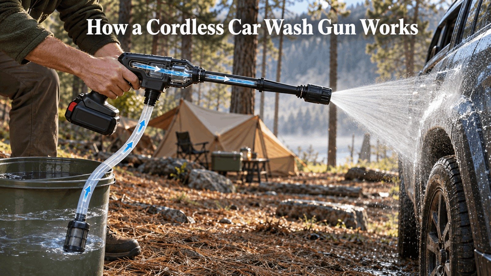 500W cordless car wash gun