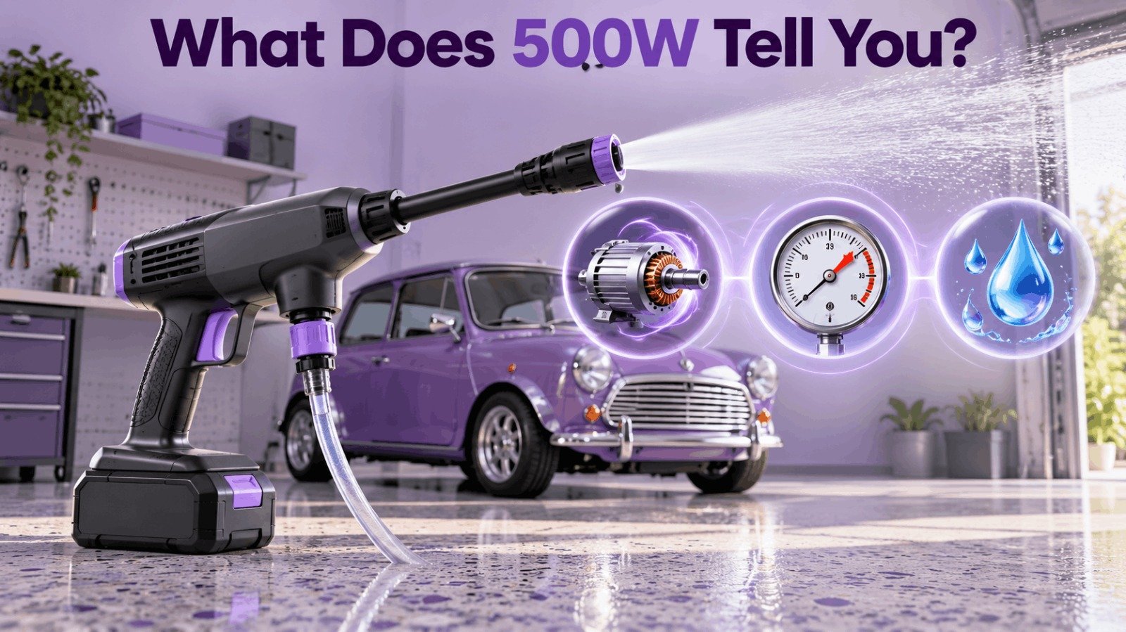 500W cordless car wash gun