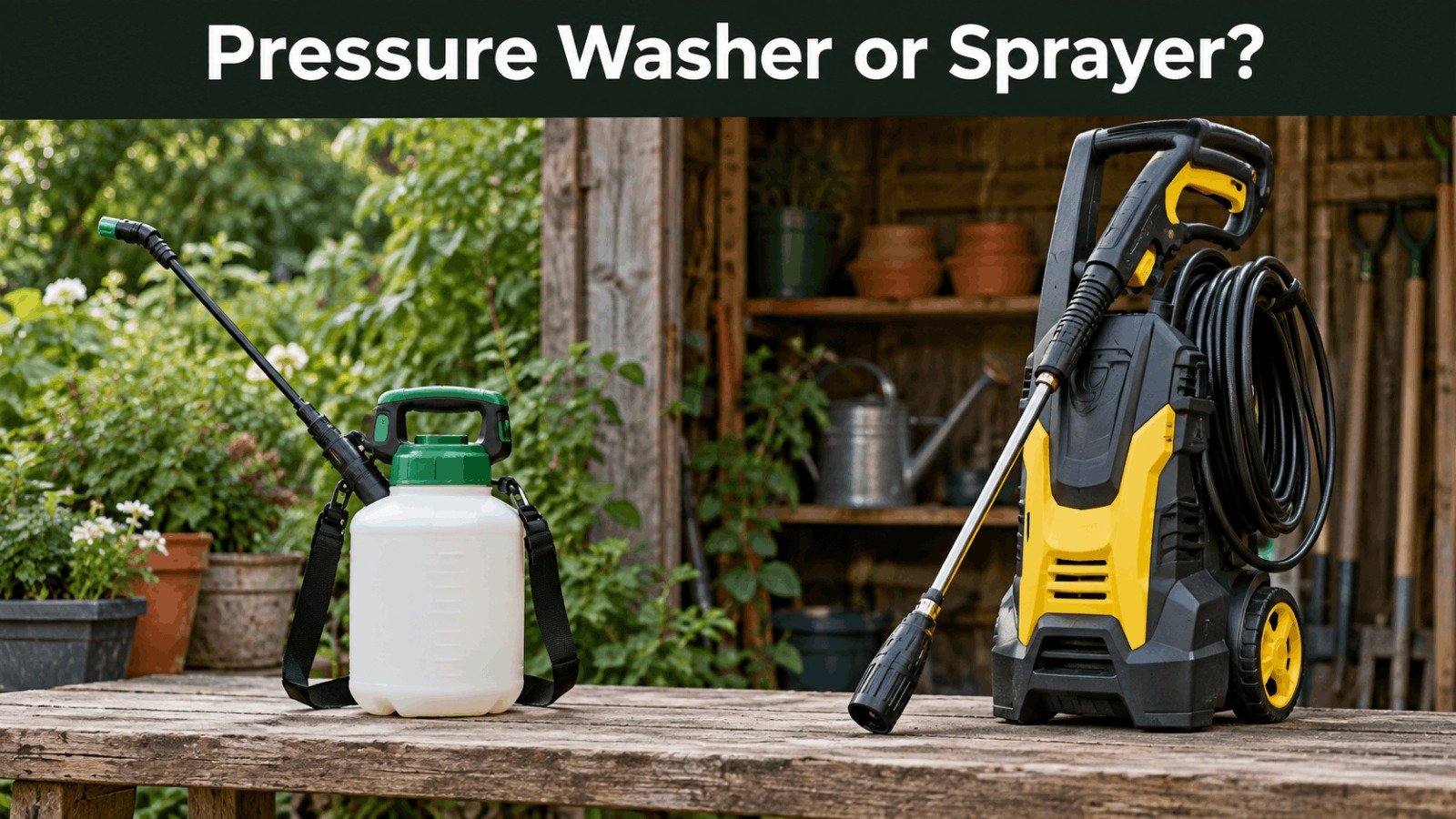 Pressure washer or sprayer: comparing a pump sprayer with a Milwaukee M18 cordless pressure washer alternative